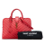 Saint Laurent B Saint Laurent Red Calf Leather Small Chevron skin Monogram Cabas Satchel Italy