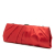 Valentino B Valentino Red Satin Fabric Pleated Chain Evening Clutch Italy