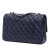 Chanel B Chanel Blue Navy Caviar Leather Leather Medium Classic Caviar Double Flap France