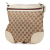 Gucci B Gucci Brown Beige Canvas Fabric GG Web Mayfair Crossbody Italy