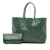 Goyard B Goyard Green Coated Canvas Fabric Goyardine Saint Louis PM France
