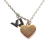 Louis Vuitton Silver Plated Pandantif Spiky Valentine Heart Damier Gold Pendant Necklace