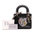 Christian Dior B Dior Black Calf Leather Niki De Saint Phalle Mini skin Heart Lady Dior Italy