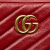 Gucci B Gucci Red Calf Leather GG Marmont Matelasse Double Zip Crossbody Italy