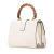 Gucci B Gucci White Calf Leather Medium Bamboo Dionysus Web Satchel Italy