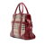 Burberry B Burberry Brown Beige with Red Coated Canvas Fabric Haymarket Check Minford Portrait Satchel Italy