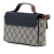 Gucci B Gucci Brown Beige Coated Canvas Fabric Mini GG Supreme Padlock Satchel Italy
