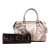 Gucci B Gucci Pink Rose Gold Calf Leather skin Sukey Satchel Italy