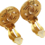 Chanel B Chanel Gold Gold Plated Metal CC Round Clip-on Earrings France