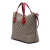 Gucci B Gucci Brown Beige Coated Canvas Fabric GG Supreme Linea A Foldover Tote Italy