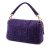Fendi B Fendi Purple Dark Purple Velvet Fabric Zucca Embossed Baguette Satchel Italy