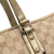 Gucci B Gucci Brown Beige with Gold Canvas Fabric Large GG Jolicoeur Tote Italy