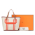 Hermès AB Hermès Brown Beige Canvas Fabric Toile and Clemence Pursangle Tote France