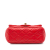 Chanel B Chanel Red Lambskin Leather Leather Mini Square Classic Lambskin Pearl Crush Single Flap Italy