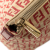 Fendi B Fendi Brown Beige with Red Canvas Fabric Zucchino Tote Italy