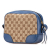 Gucci AB Gucci Brown Beige with Blue Canvas Fabric GG Bree Crossbody Italy