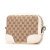Gucci B Gucci Brown Beige Canvas Fabric GG Bree Crossbody Italy