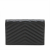 Saint Laurent Cassandre Envelope Grained Calfskin Leather Chevron Quilted Wallet on Chain Shoulder Bag Black