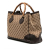 Gucci B Gucci Brown Beige Canvas Fabric Medium GG Bamboo Diana Tote Italy