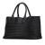 Bottega Veneta Cabat Medium Leather Intrecciato Tote Handbag Black