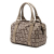 Fendi AB Fendi Brown Canvas Fabric Mini Zucchino Forever Bauletto Boston Bag Italy
