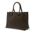 Balenciaga B Balenciaga Brown Dark Khaki Calf Leather Veau Papier A6 Zip Around Satchel Italy
