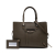 Balenciaga B Balenciaga Brown Dark Khaki Calf Leather Veau Papier A6 Zip Around Satchel Italy