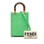Fendi AB Fendi Green Light Green Calf Leather Mini Zucca Embossed Sunshine Shopper Tote Italy