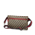 Gucci B Gucci Brown Beige with Red Canvas Fabric GG Web Double Pocket Belt Bag Italy
