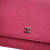 Chanel B Chanel Pink Dark Pink Calf Leather CC Lizard Embossed skin Wallet On Chain Italy
