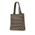 Prada AB Prada Brown Beige Canvas Fabric Embroidered Triangolo Symbole Shopping Tote Italy