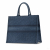 Christian Dior Book Tote Large Embroidery Canvas Handbag Blue