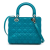 Christian Dior Lady Dior Medium Zip Closure Cannage Lambskin Leather 2-Ways Tote Bag Blue