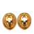 Chanel B Chanel Gold Gold Plated Metal CC Oval Clip on Earrings France