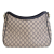 Gucci AB Gucci Brown Beige Coated Canvas Fabric GG Supreme Web Shoulder Bag Italy