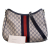 Gucci AB Gucci Brown Beige Coated Canvas Fabric GG Supreme Web Shoulder Bag Italy