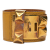 Hermès B Hermès Brown Light Brown Calf Leather and Gold Plated Collier de Chien Bracelet T3 France