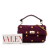Valentino B Valentino Purple Magenta Knit Fabric Large Roman Stud Satchel Italy