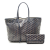 Goyard AB Goyard Gray Light Gray Coated Canvas Fabric Goyardine Saint Louis PM France