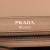 Prada B Prada Brown Beige Calf Leather Glace skin Studded Crossbody Italy