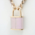 Chanel Coco Chain Necklace Padlock Purple Leather Gold