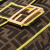 Fendi B Fendi Brown with Yellow Canvas Fabric Zucca Embroidered Baguette Satchel Italy