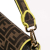 Fendi B Fendi Brown with Yellow Canvas Fabric Zucca Embroidered Baguette Satchel Italy