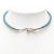 Hermès B Hermès Blue Light Blue Calf Leather Woven and Palladium Plated Jumbo Hook Choker Necklace France