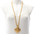 Chanel AB Chanel Gold Gold Plated Metal CC Clover Pendant Necklace France