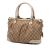 Gucci B Gucci Brown Beige Canvas Fabric GG Sukey Satchel Italy