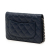 Chanel B Chanel Blue Navy Lambskin Leather Leather CC Quilted Lambskin Wallet On Chain France