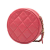 Chanel AB Chanel Pink Blush Lambskin Leather Leather CC Quilted Lambskin Round Clutch With Chain Italy