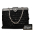 Chanel B Chanel Black Raffia Natural Material CC Crochet Chain Tote France