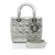 Christian Dior B Dior Silver Calf Leather Small Metallic Grained skin Cannage My ABCDior Lady Dior Italy